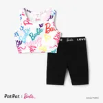Barbie 2pcs Sporty Sets for Toddler/Kid Girls with Letter Pattern
 OffWhite