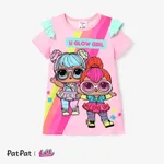 L.O.L. SURPRISE! toddler Girl Graphic Print ruffled dress Pink