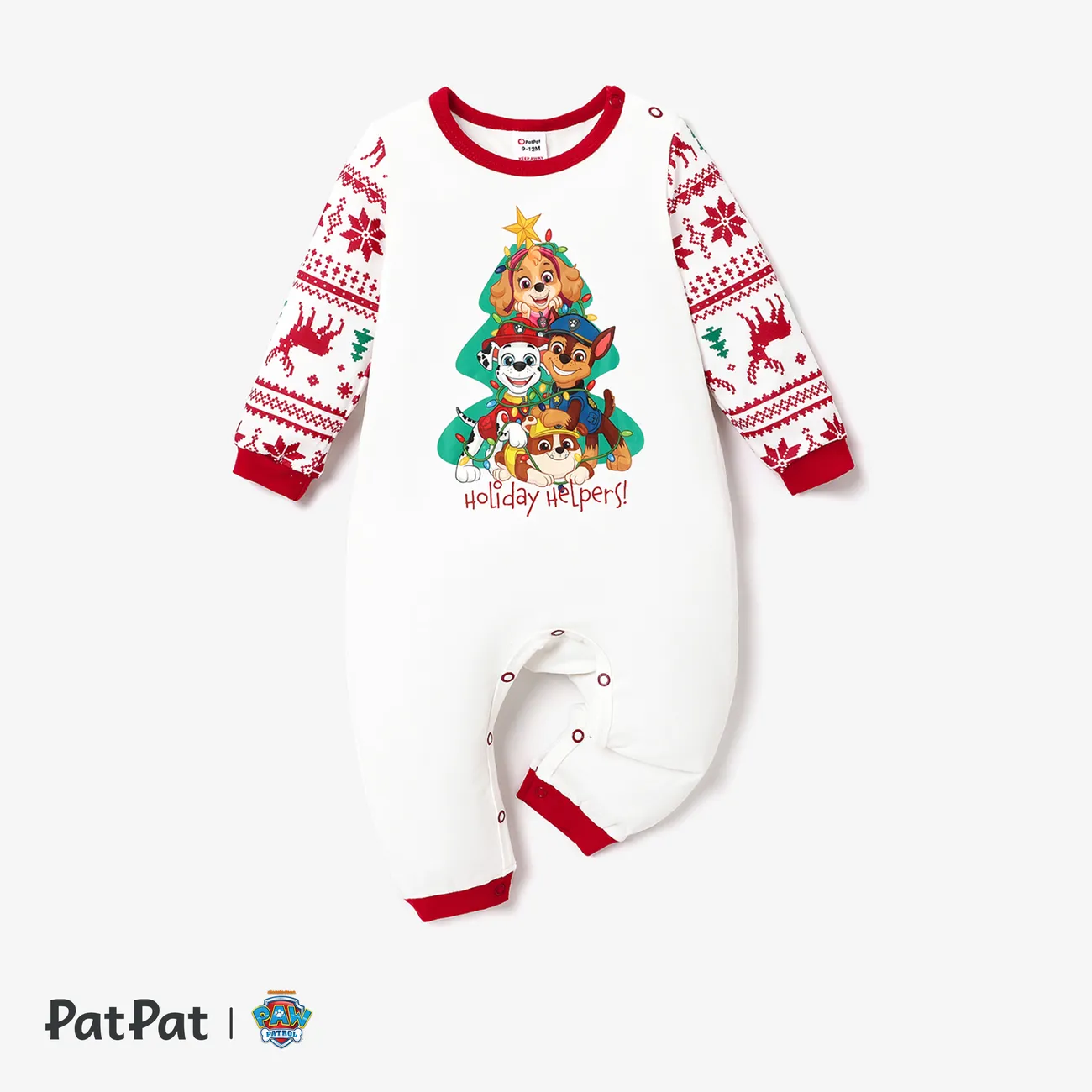PAW Patrol Christmas Family Matching Character Print Pajamas Sets (Flame Resistant) Red big image 1