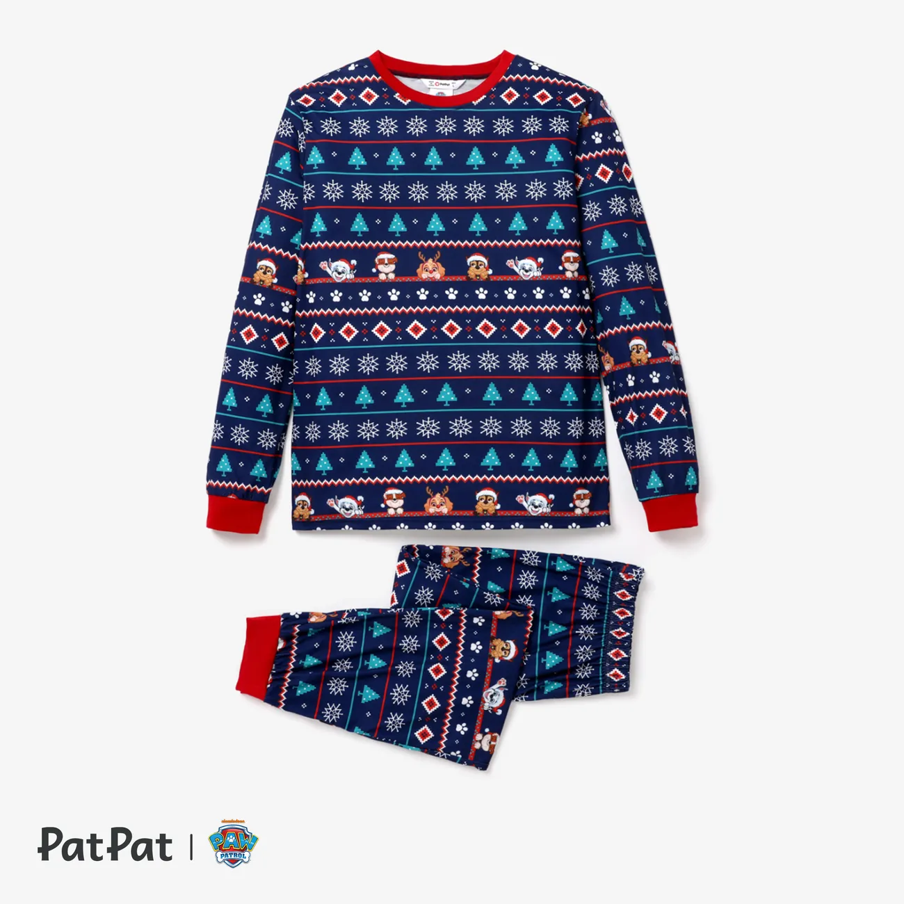PAW Patrol Christmas Family Matching Character Allover Print Long-sleeve Pajamas Sets(Flame Resistant)