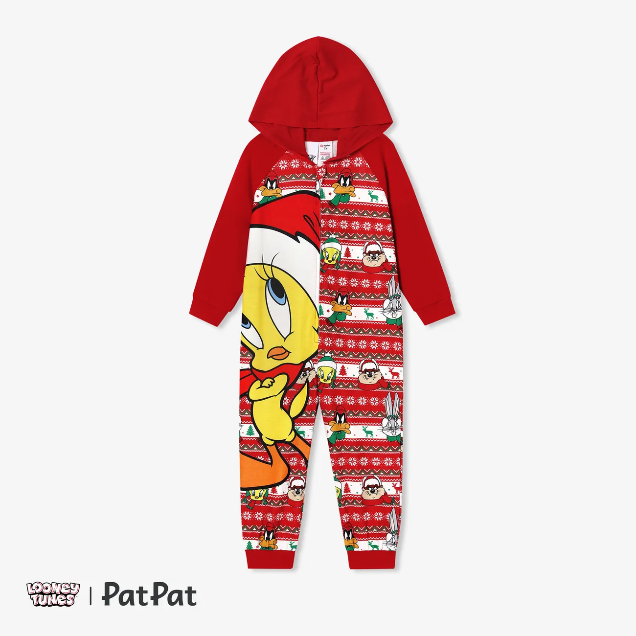 Looney Tunes Natal Look de família Manga comprida Conjuntos de roupa para a família Pijamas (Flame Resistant) Vermelho big image 1