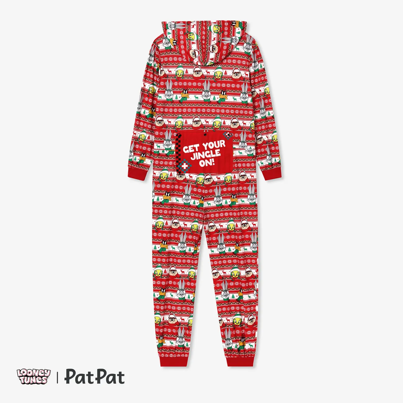 Looney Tunes Weihnachten Familien-Looks Langärmelig Familien-Outfits Pyjamas (Flame Resistant) rot big image 1