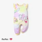 Care Bears Baby Girl Character Print Ruffled Sleeve Jumpsuit 
 Purple