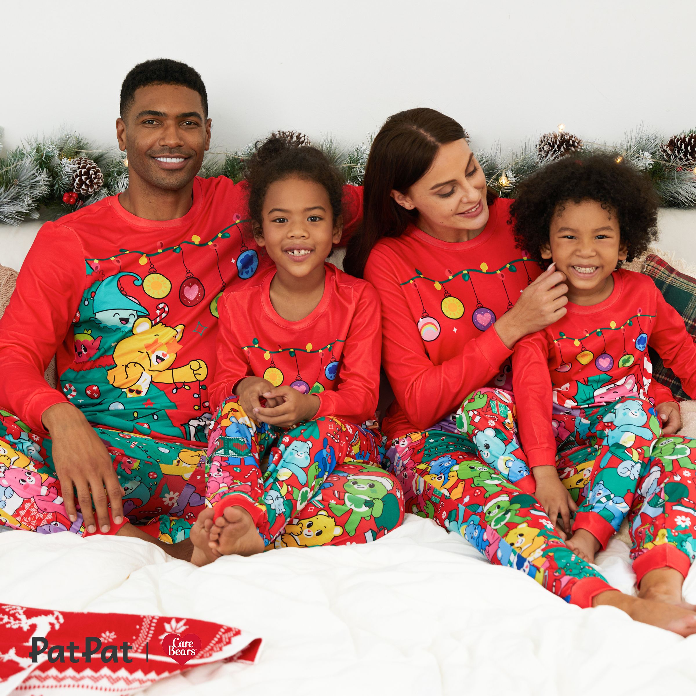 Mosaic Family Matching Bear Christmas Pajamas Sets (Flame Resistant)