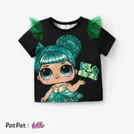 L.O.L. SURPRISE! 1pc Saint Patrick's Day  ToddlerGirl Cute Character Print Ruffle T-shirt
 Black