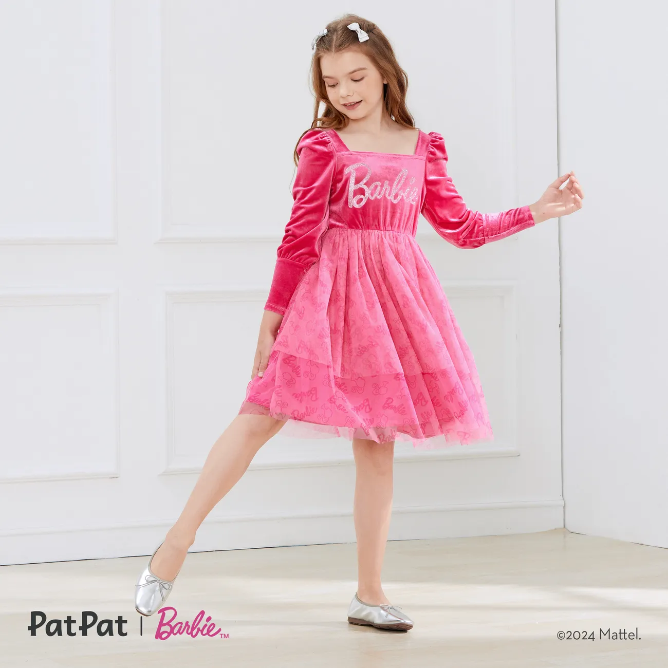 Barbie Pasqua Bambini Ragazza Multistrato Lettere Vestiti rosa big image 1