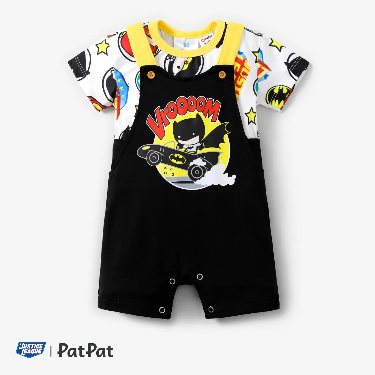 Justice League 1pc Baby Boys Character Print T-shirt/Overalls

 White big image 1