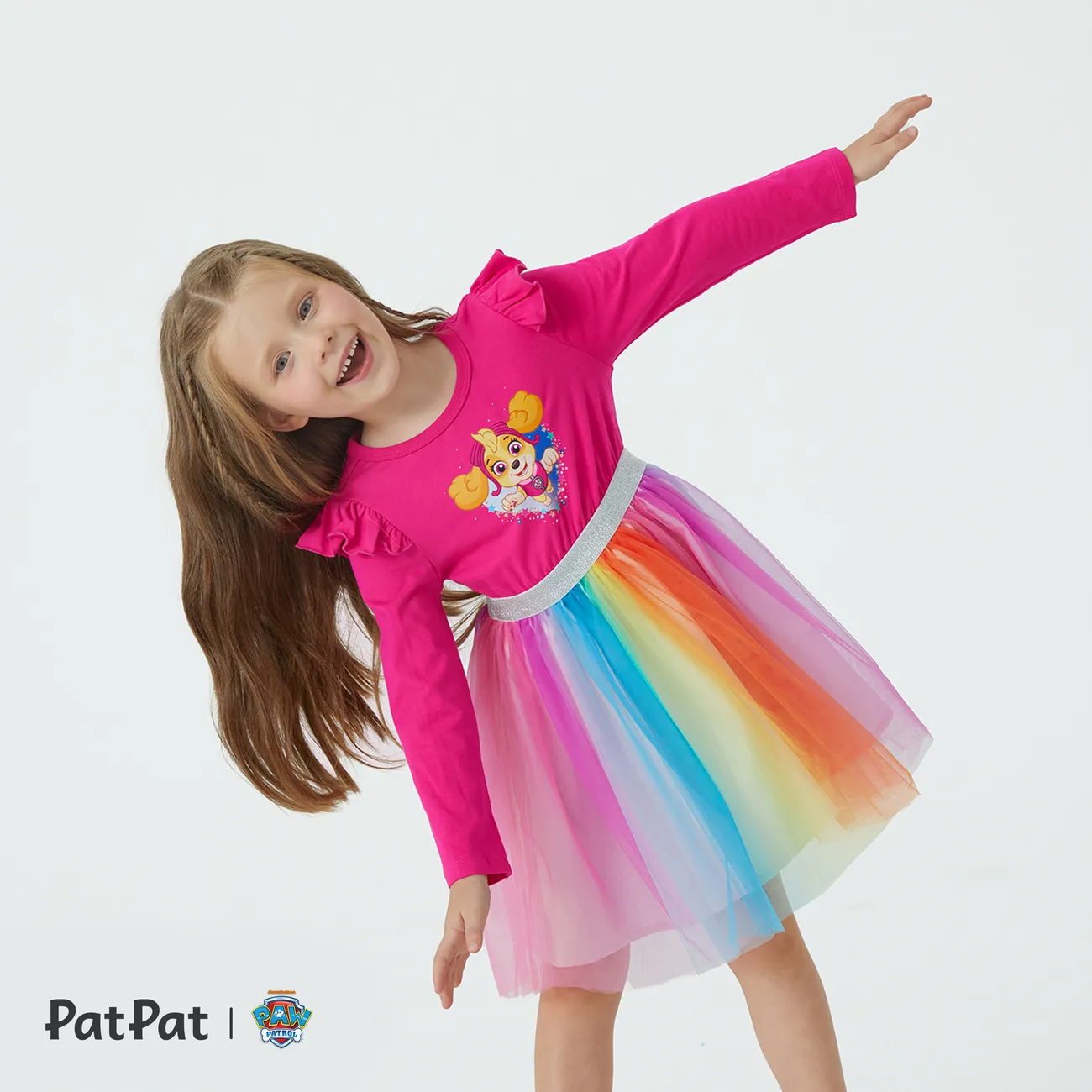 La Pat’ Patrouille Enfant en bas âge Fille Multi-couches Doux Chien Robes roseo big image 1