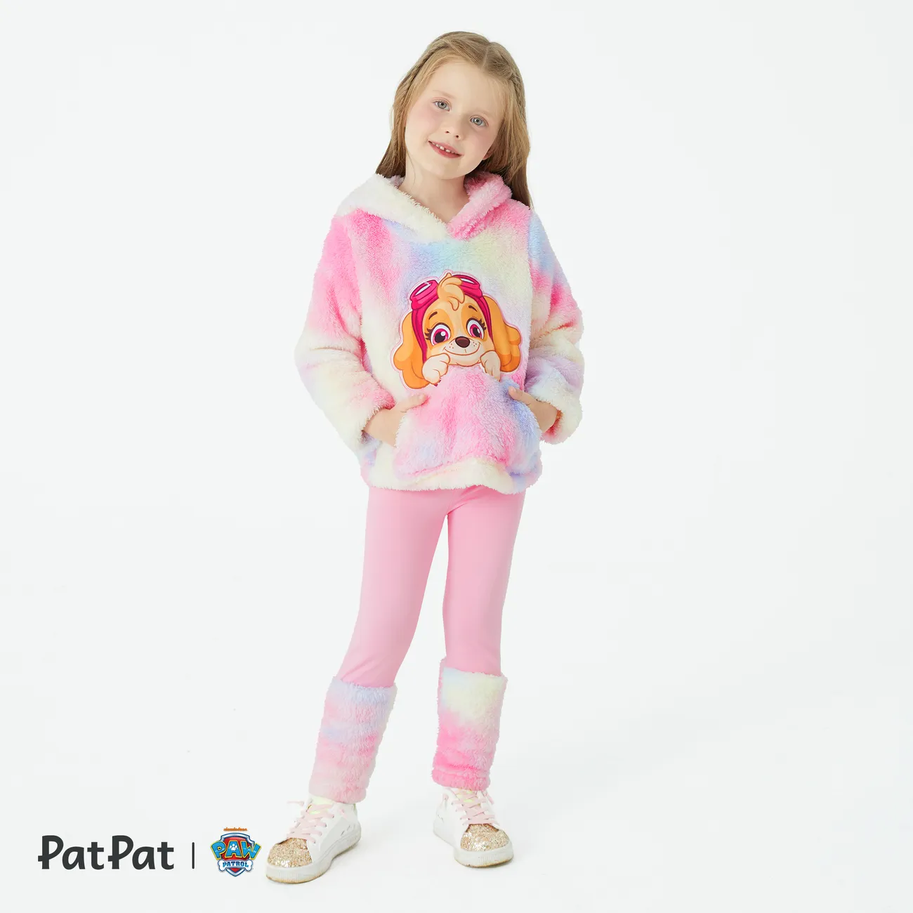 PAW Patrol 2pcs Toddler Girl Character Print Pullover Sweatshirt and Pants Set Pink big image 1