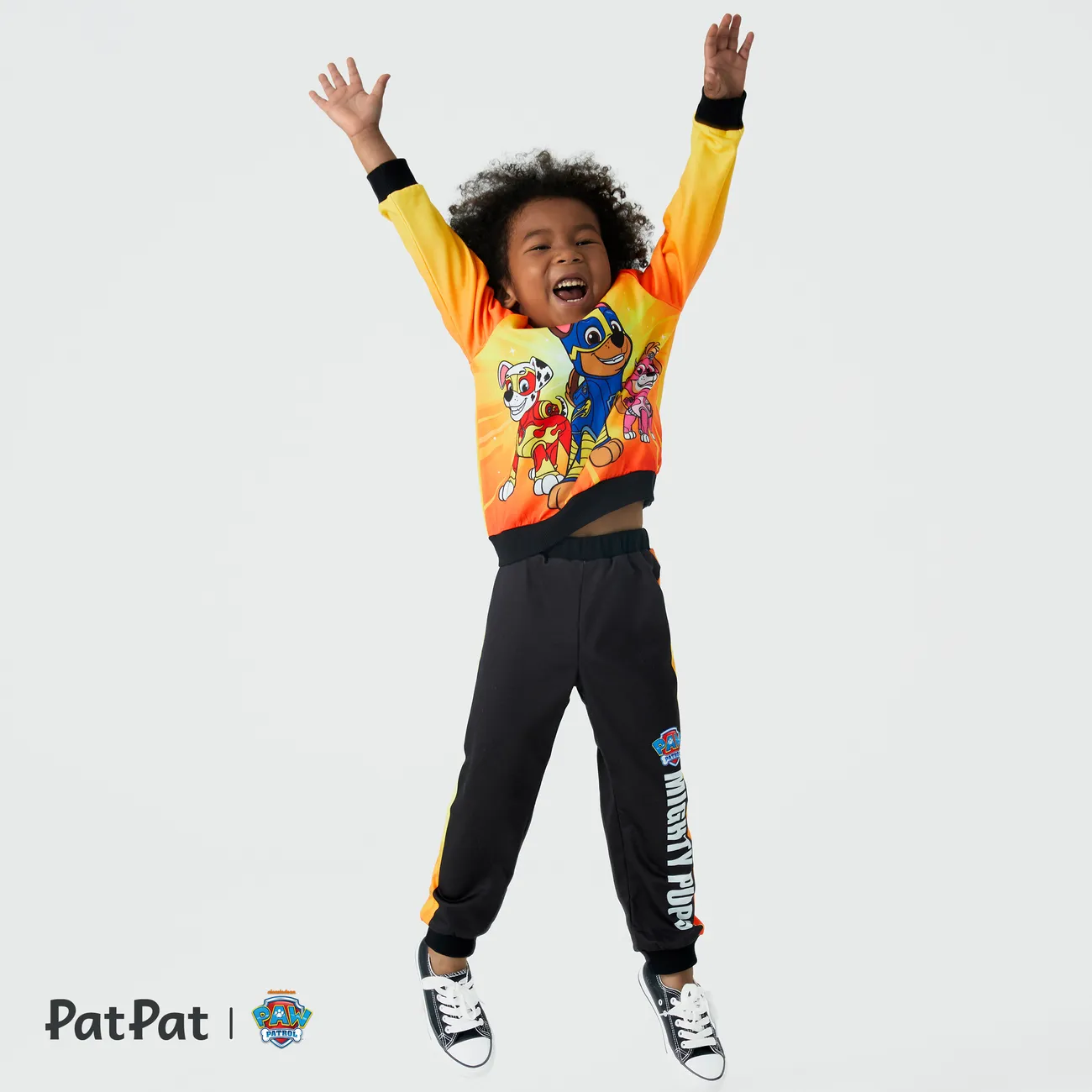 Paw Patrol Toddler Boy Character Print Round Neck Sweatshirt or Pants Orangeyellow big image 1