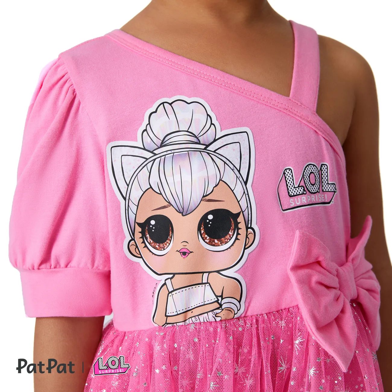 L.O.L. SURPRISE! Toddler Girls Mother's Day 1pc Graphic Print Off-shoulder Sparkle Dress Roseo big image 1