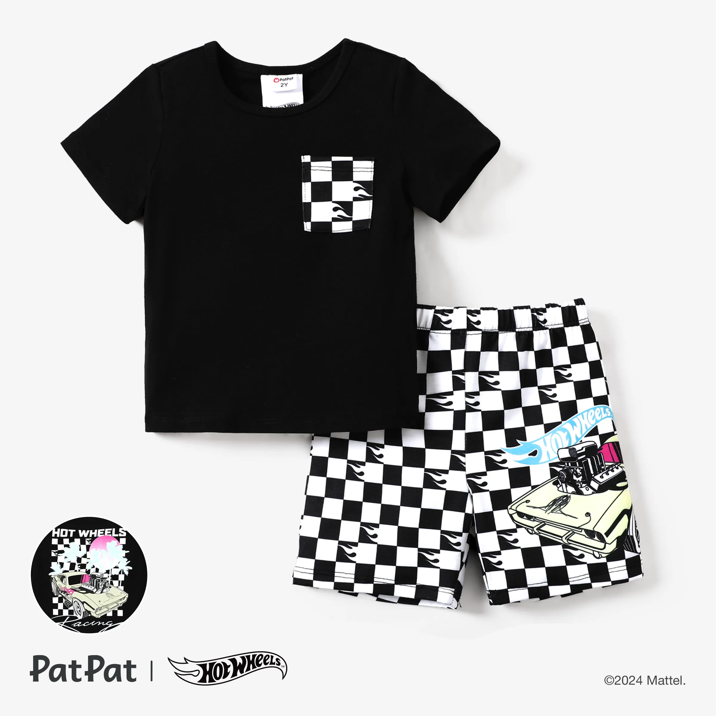 Hot Wheels Toddler Boy/Kid Boy Checkerboard Houndstooth print set