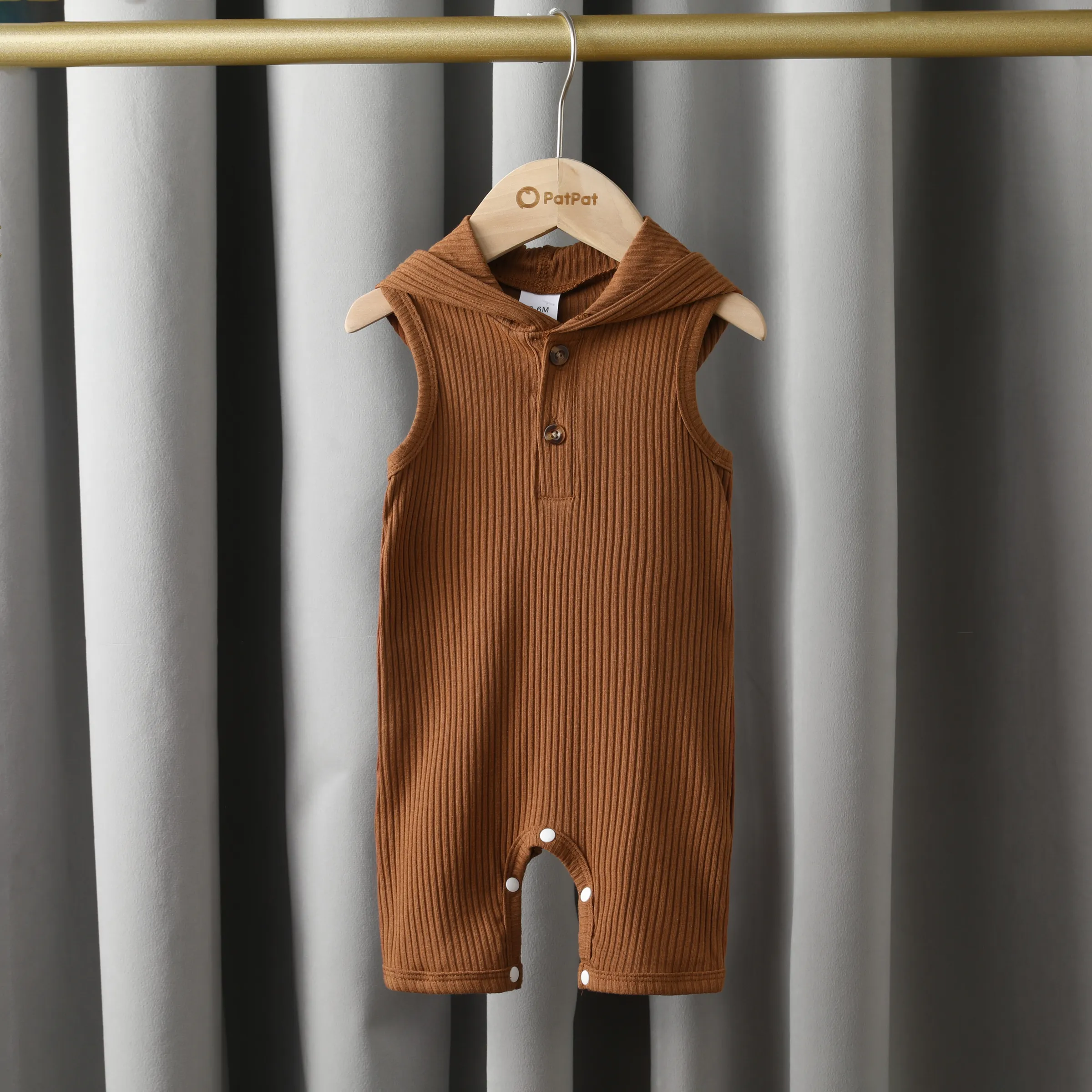 

Baby Girl Casual Solid Color Hooded Jumpsuit