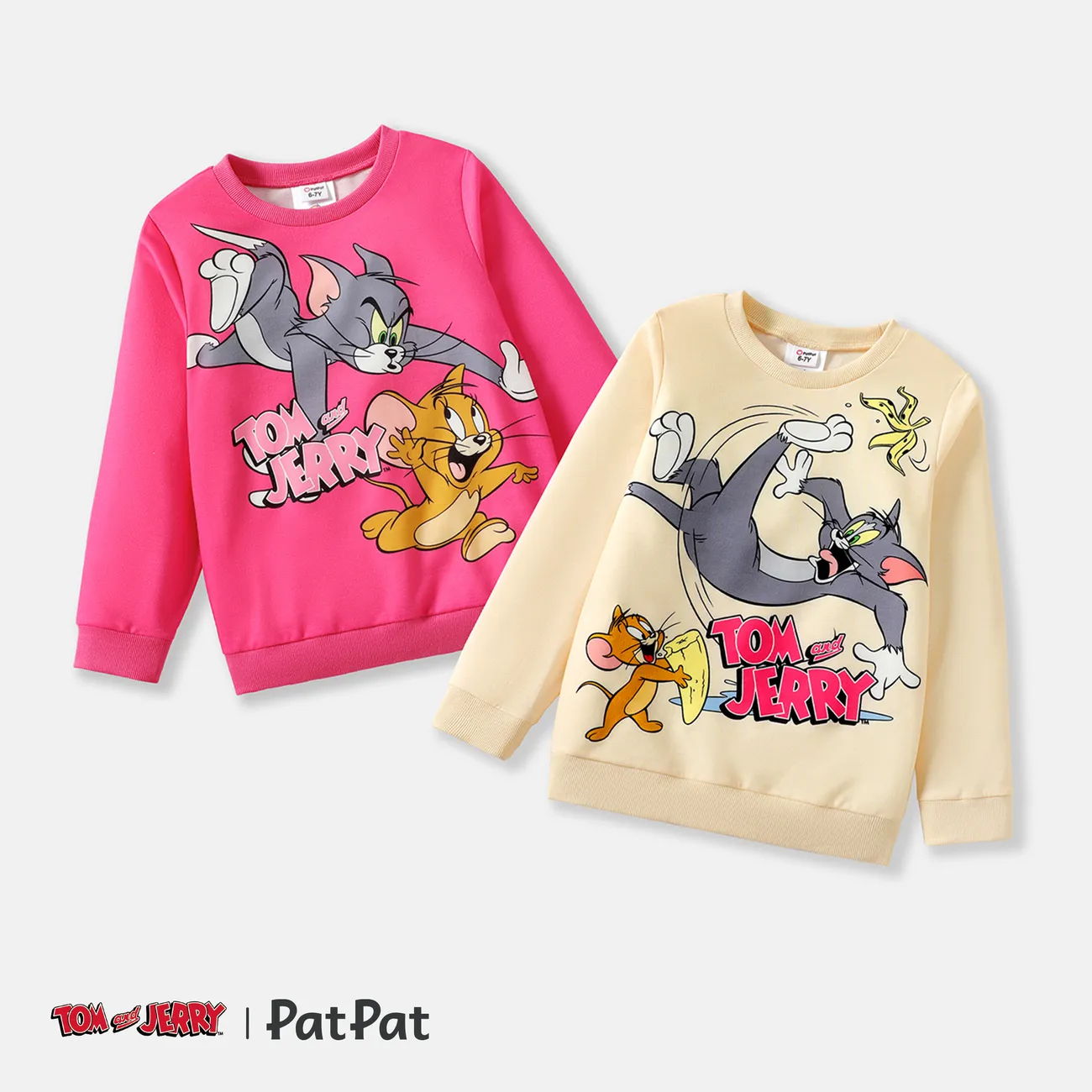 Tom and Jerry Kid Girl Pullover Sweatshirt Beige big image 1