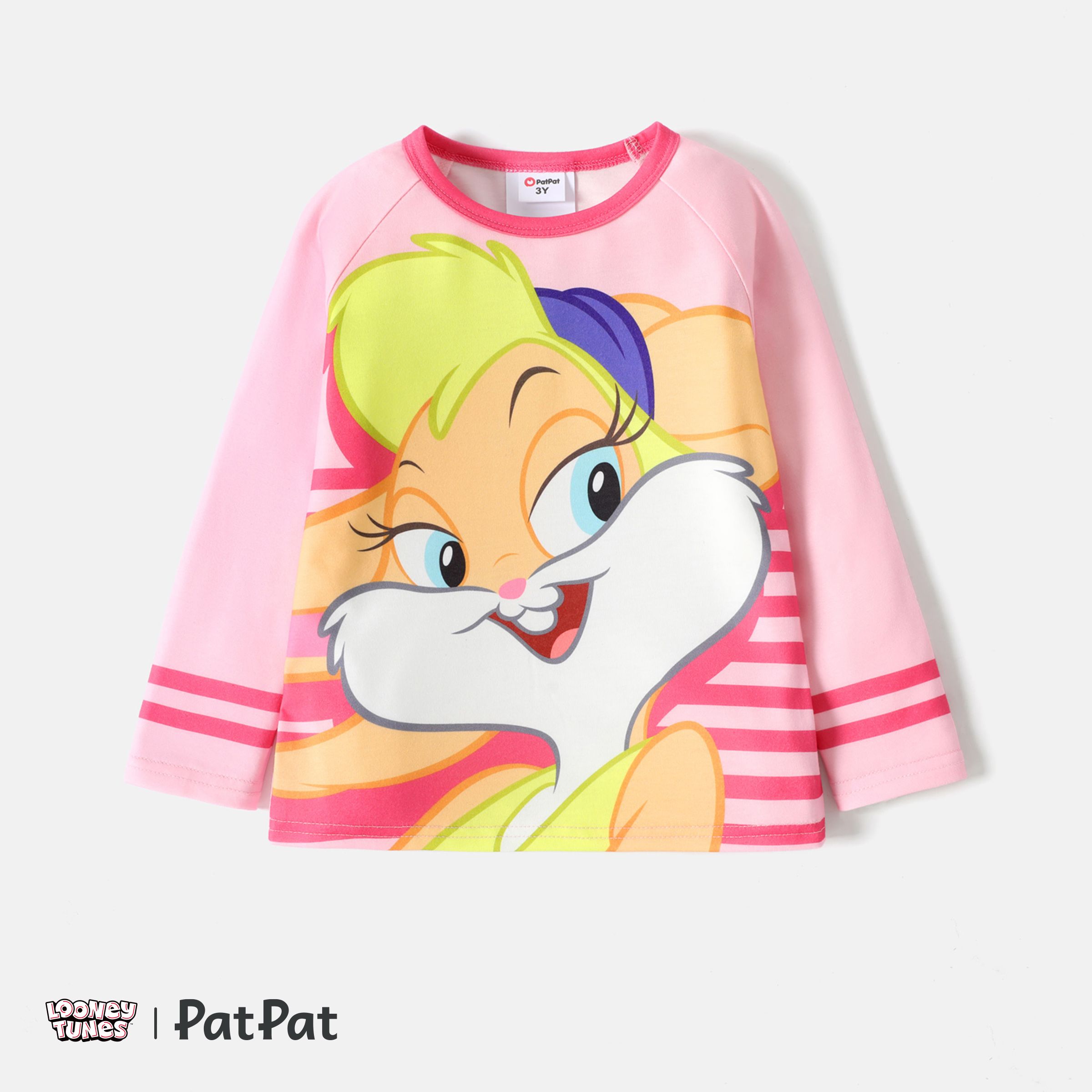 Looney Tunes T-shirt Rayé à Manches Longues Pour Tout-petit Garçon/fille