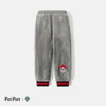 PAW Patrol Toddler Girl/Boy Patch Embroidered Flannel Fleece Elasticized Pants Grey