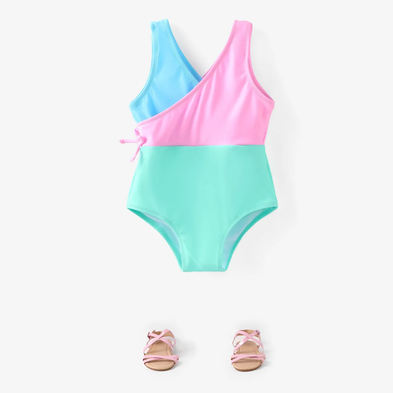 Toddler Girl Colorblock One-Piece Swimsuit ColorBlock big image 1