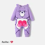 Care Bears Baby Boy/Girl Bear Print 3D Ears Design Long-sleeve Jumpsuit Purple