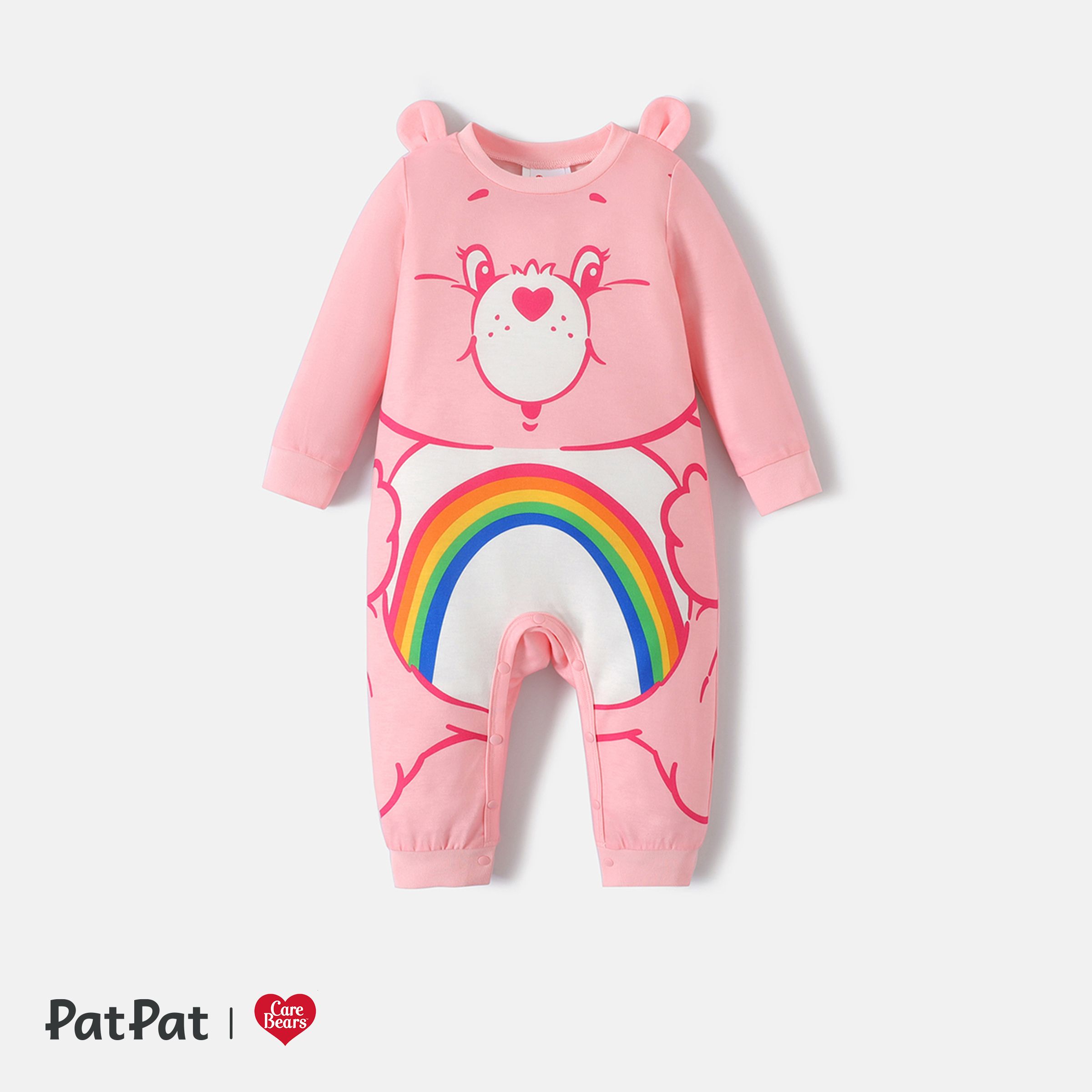 Care Bears Baby Boy/Girl Bear Print 3D Ears Design Longsleeve Jumpsuit Only 19.99 PatPat US