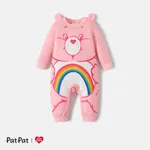 Care Bears Baby Boy/Girl Bear Print 3D Ears Design Long-sleeve Jumpsuit Pink