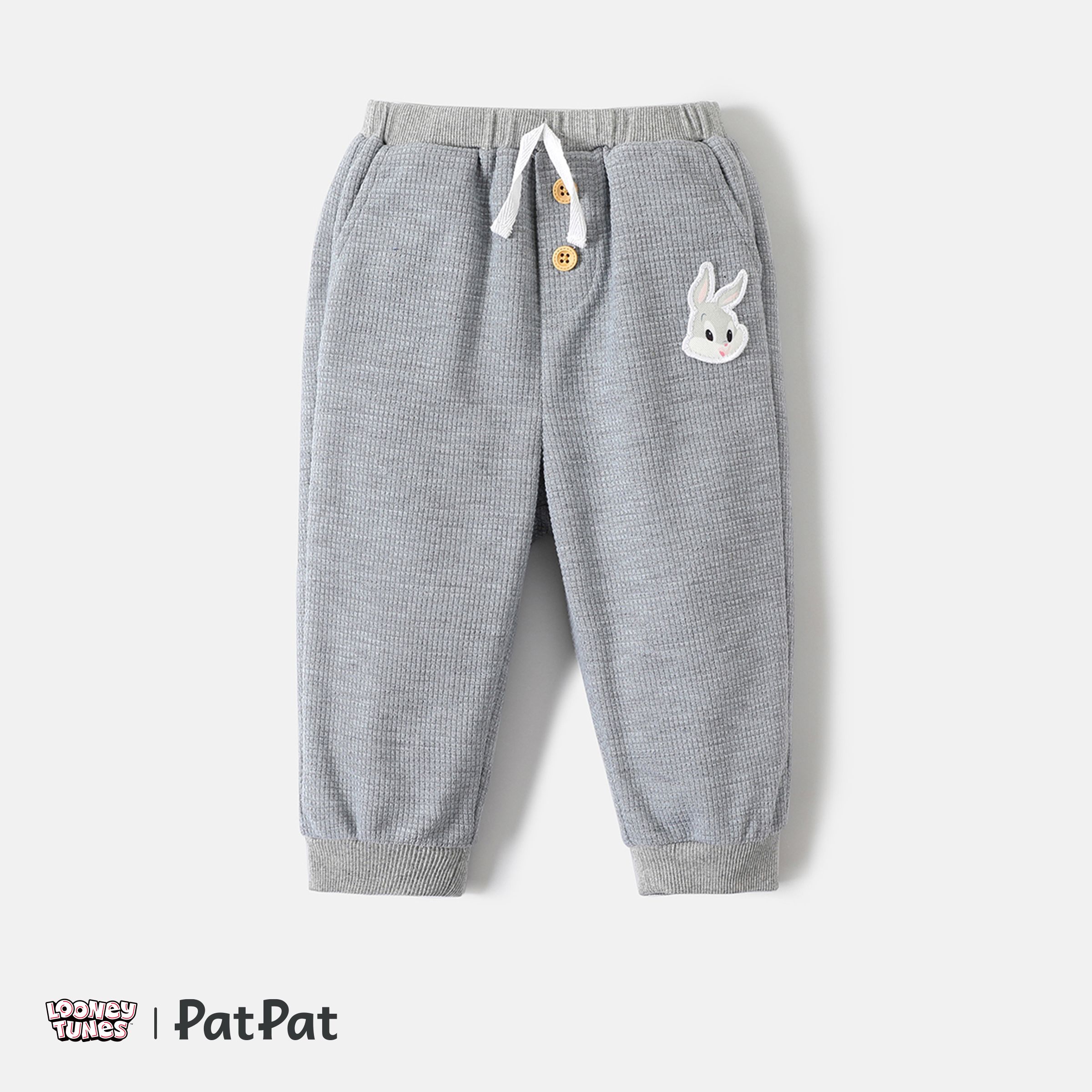 

Looney Tunes Baby Boy Animal Patch Detail Waffle Sweatpants
