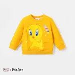 Looney Tunes Baby Boy/Girl Cartoon Animal Print Cotton Long-sleeve Sweatshirt Yellow