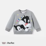 Looney Tunes Baby Boy/Girl Cartoon Animal Print Cotton Long-sleeve Sweatshirt Grey
