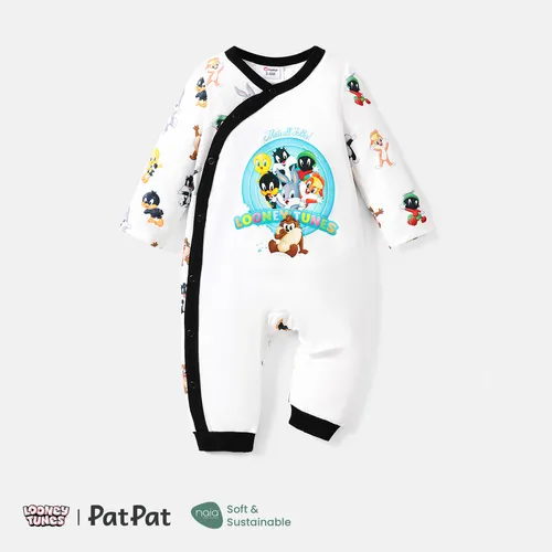 Looney Tunes Baby Boy/Girl Allover Print Long-sleeve Button Naia™ Jumpsuit