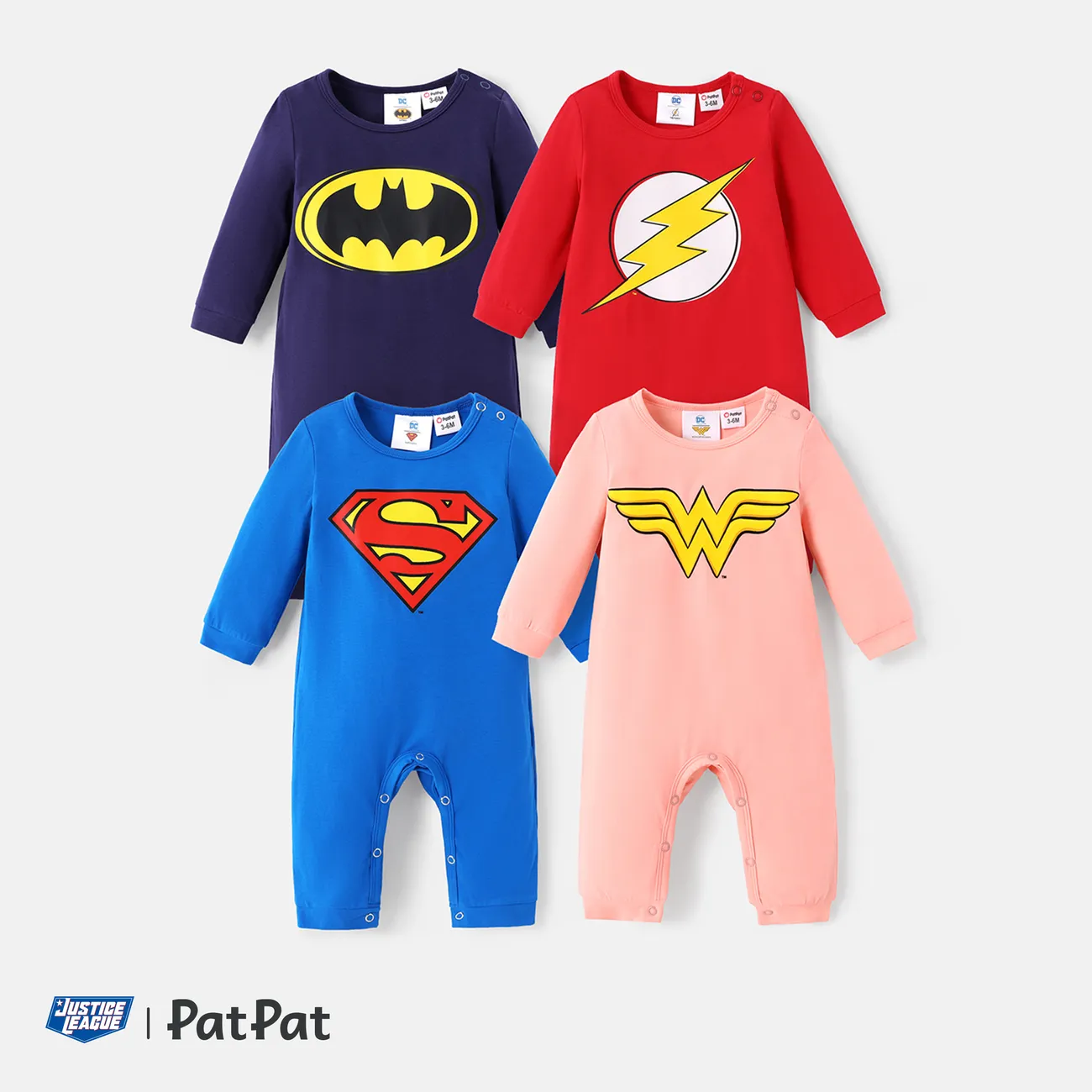 Justice League Baby Boy/Girl Cotton Long-sleeve Graphic Jumpsuit royalblue big image 1