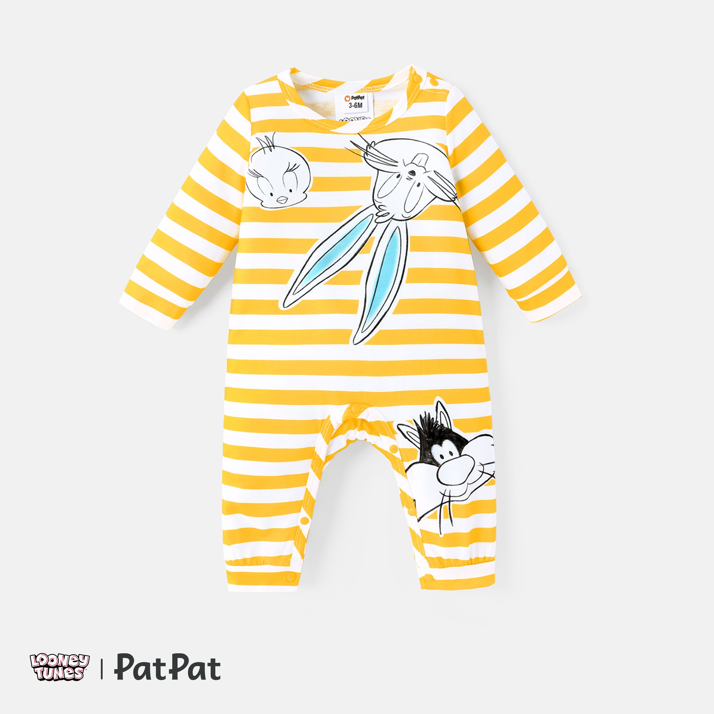 Looney Tunes Baby Boy/Girl Animal Print Striped Long-sleeve Naiaâ¢ Jumpsuit