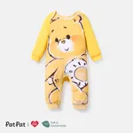 Care Bears Baby Boy/Girl Cartoon Bear Print Long-sleeve Cotton Jumpsuit Yellow