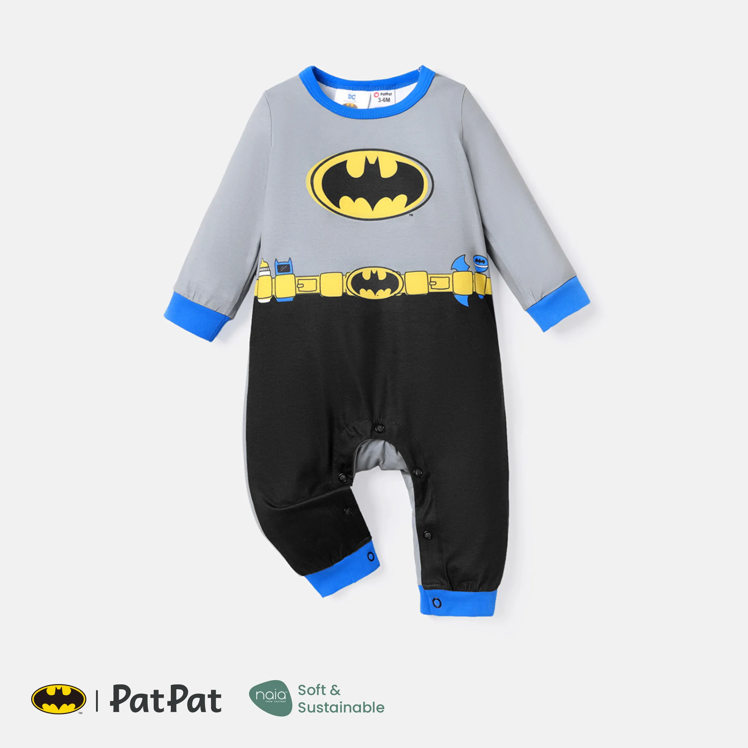 Batman Baby Boy Long-sleeve Graphic Naiatm Jumpsuit