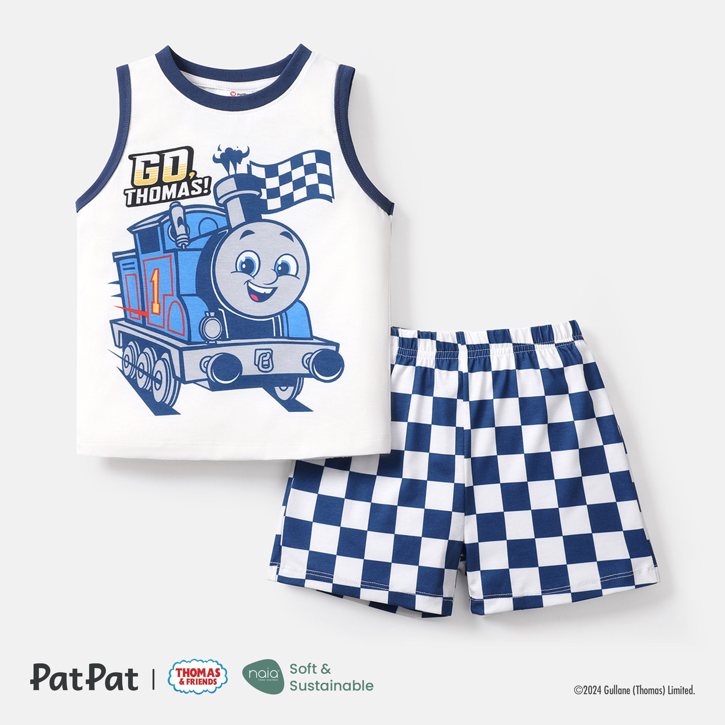 

Thomas & Friends Toddler Boy 2pcs Naia Sleeveless Tee and Allover Shorts Set