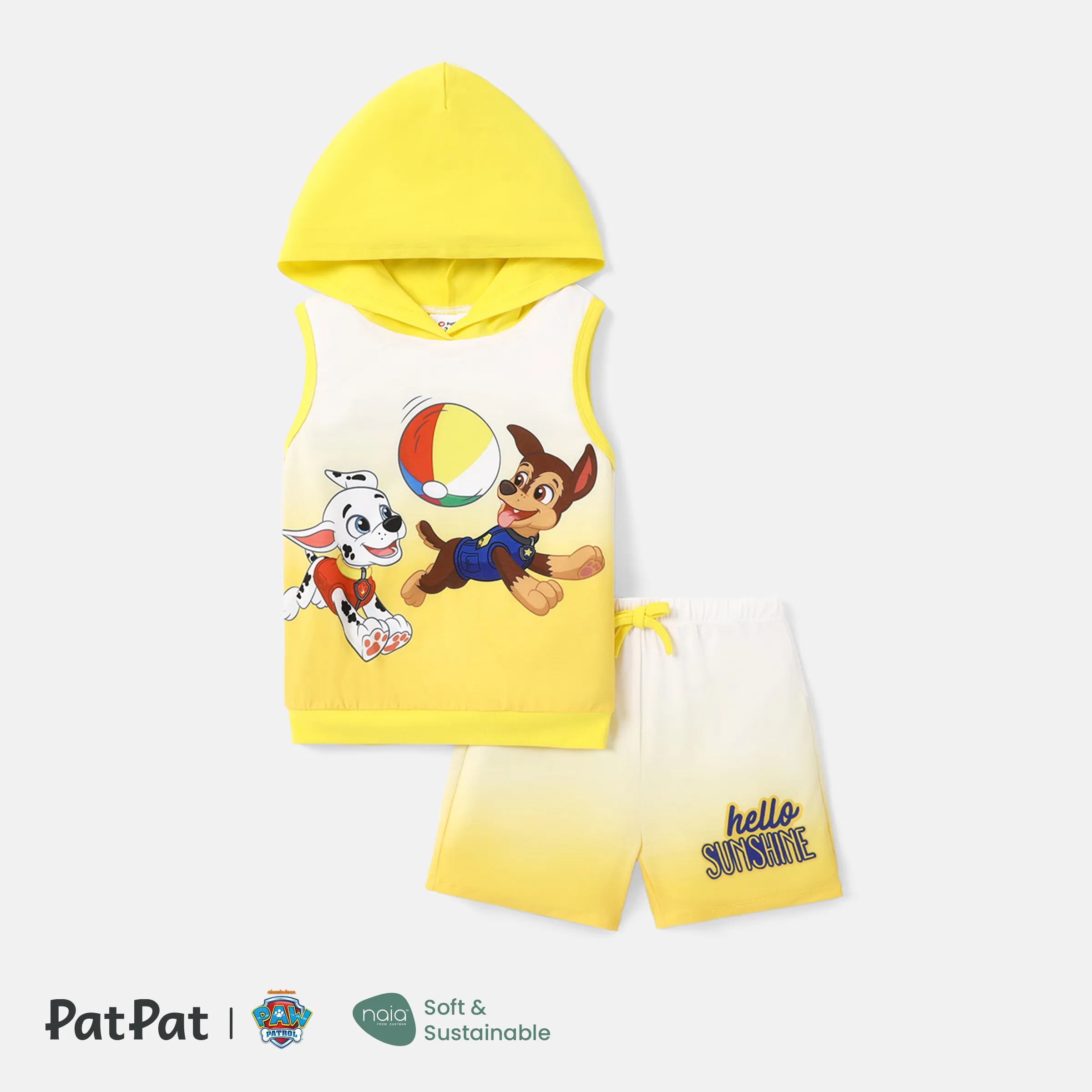 PAW Patrol Toddler Girl/Boy 2pcs Naia™ Character Print Hooded Tank Top And Shorts Set