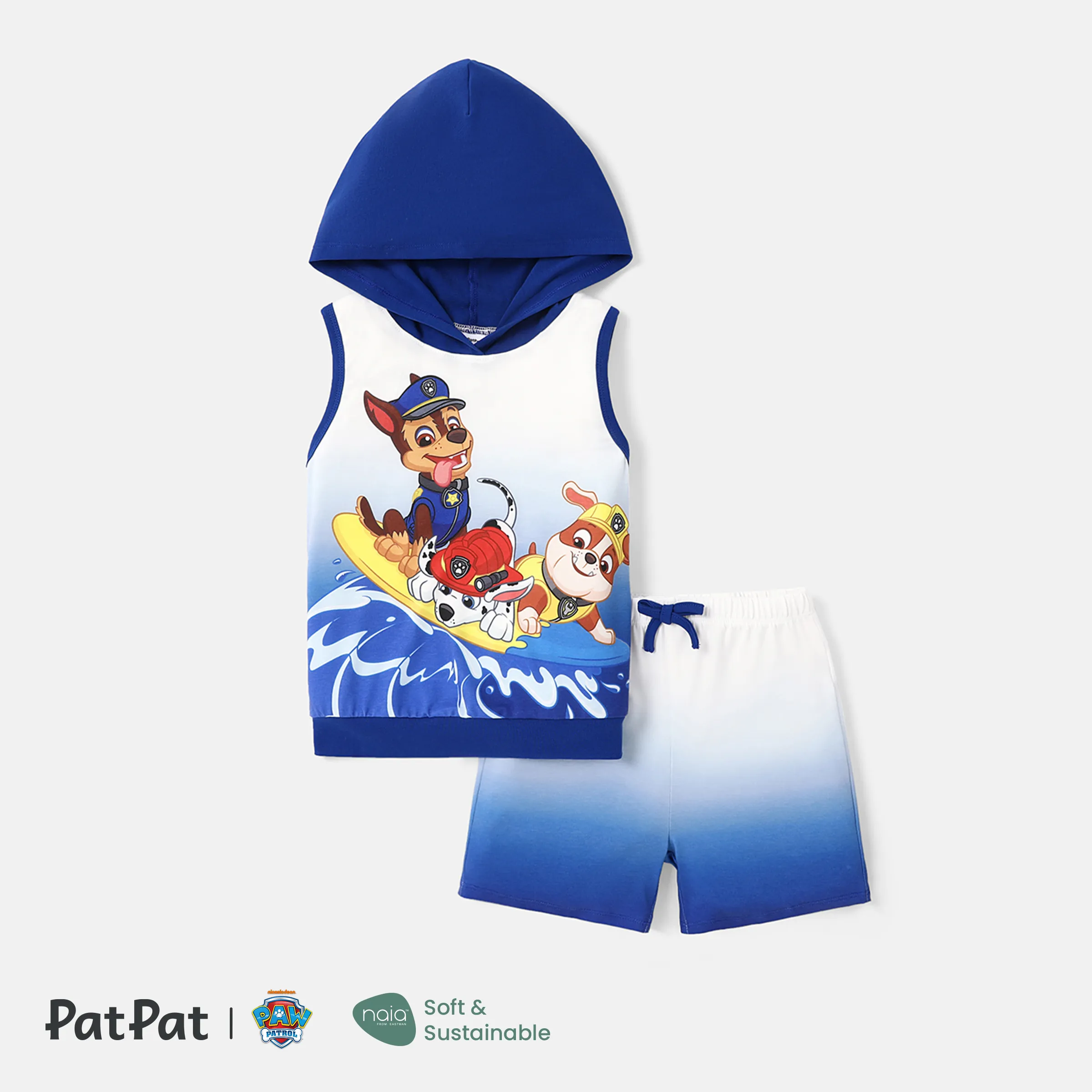 PAW Patrol Toddler Girl/Boy 2pcs Naia™ Character Print Hooded Tank Top And Shorts Set