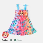 PAW Patrol Toddler Girl Naia™ Character and Footprint Print Ruffle Hem Slip Dress Multi-color