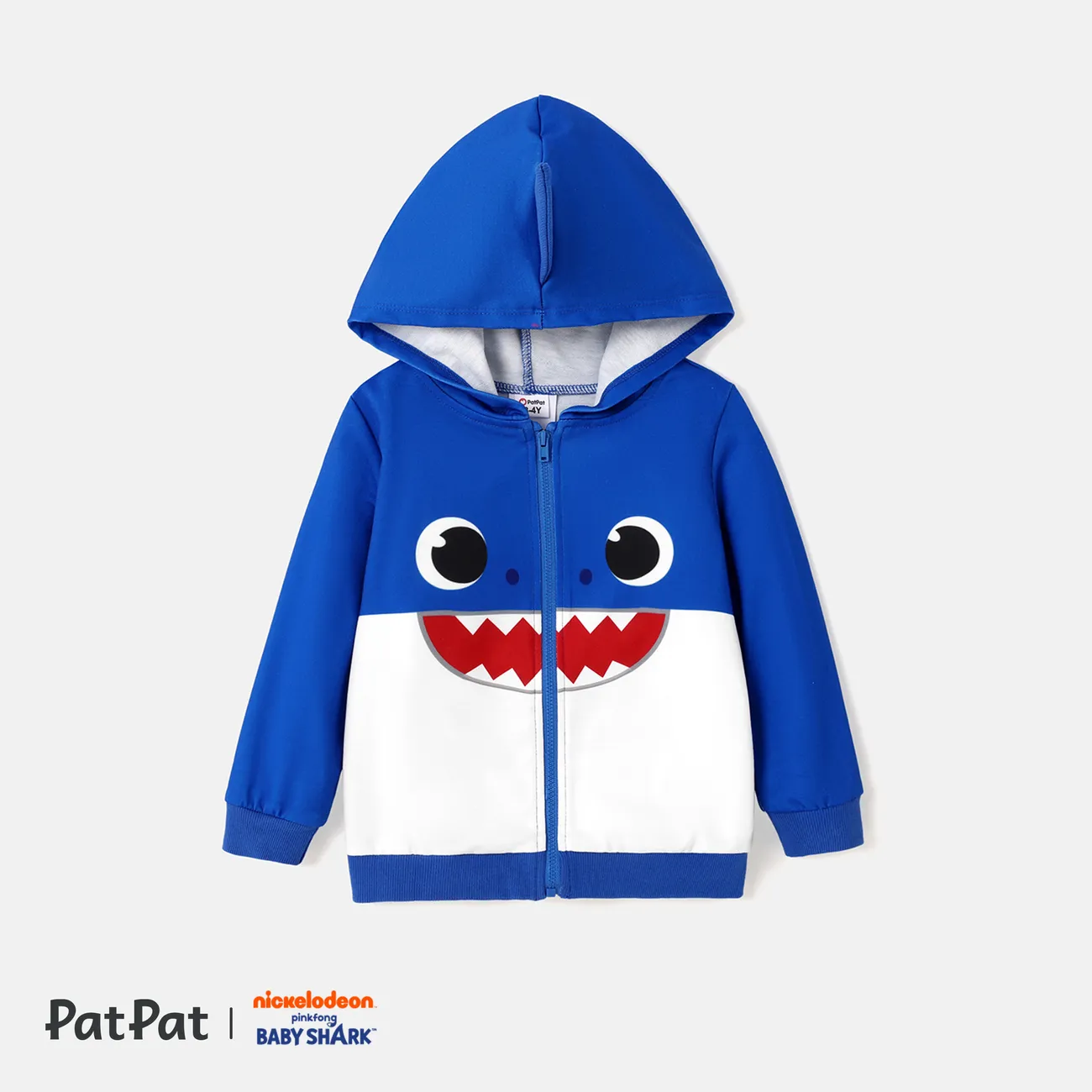 Baby Shark Toddler Girl/Boy Naia™ Character Print Long-sleeve Zip Up Hoodie  Blue big image 1