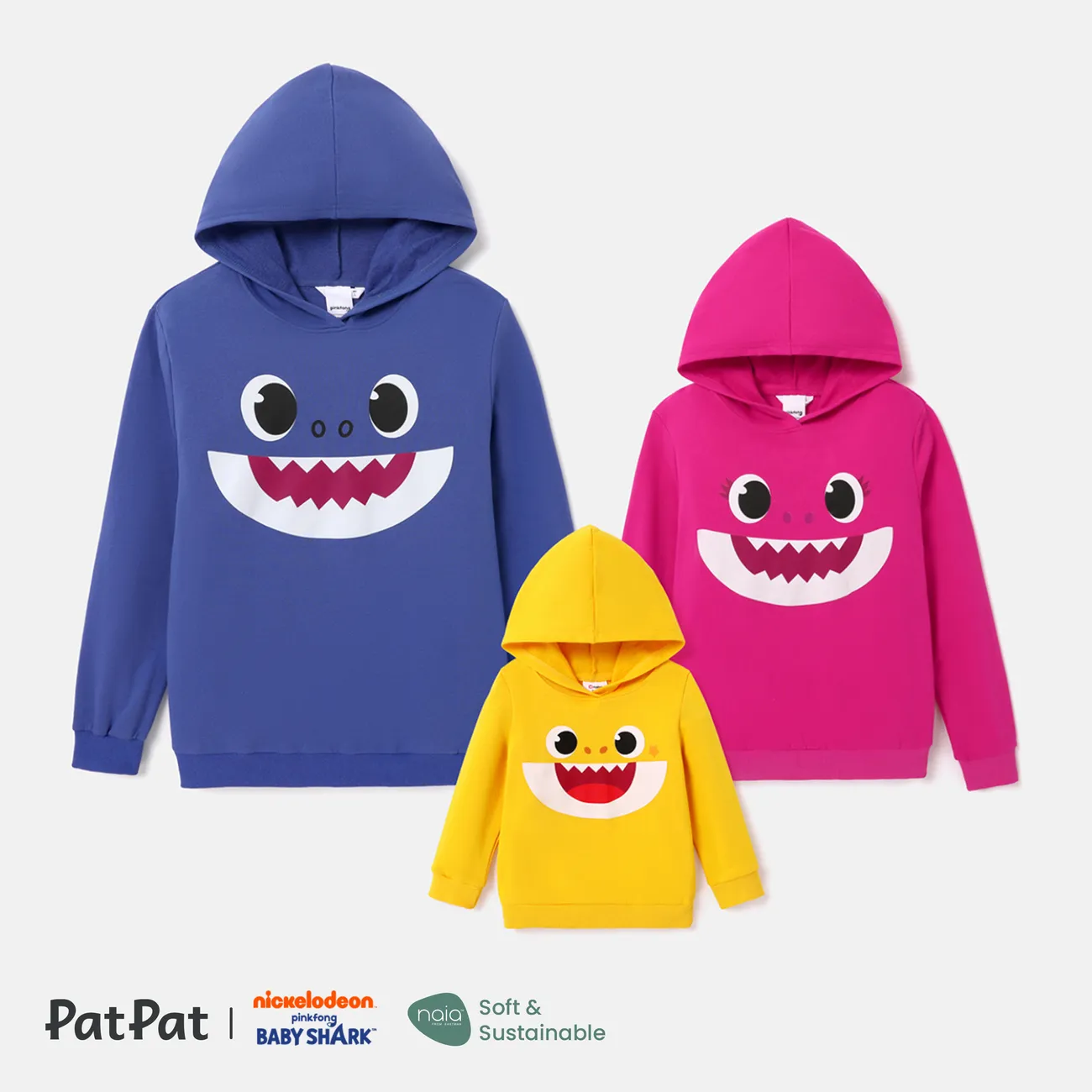Baby Shark Family Matching Character Print Long-sleeve Hoodie  Multi-color big image 1
