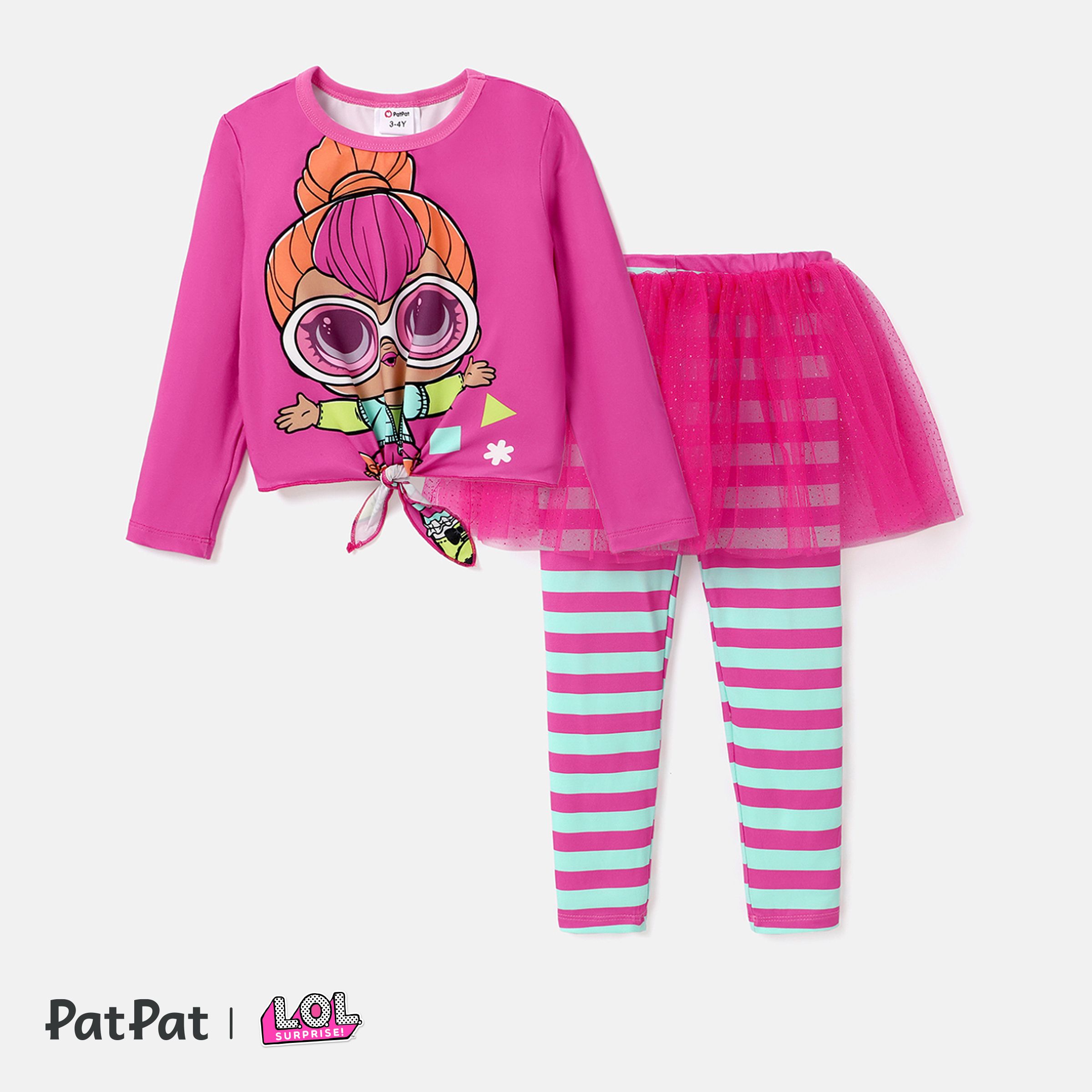 L.O.L. SURPRISE! Toddler Girl Cosplay Print T-shirt And Mesh Overlay Leggings Sets