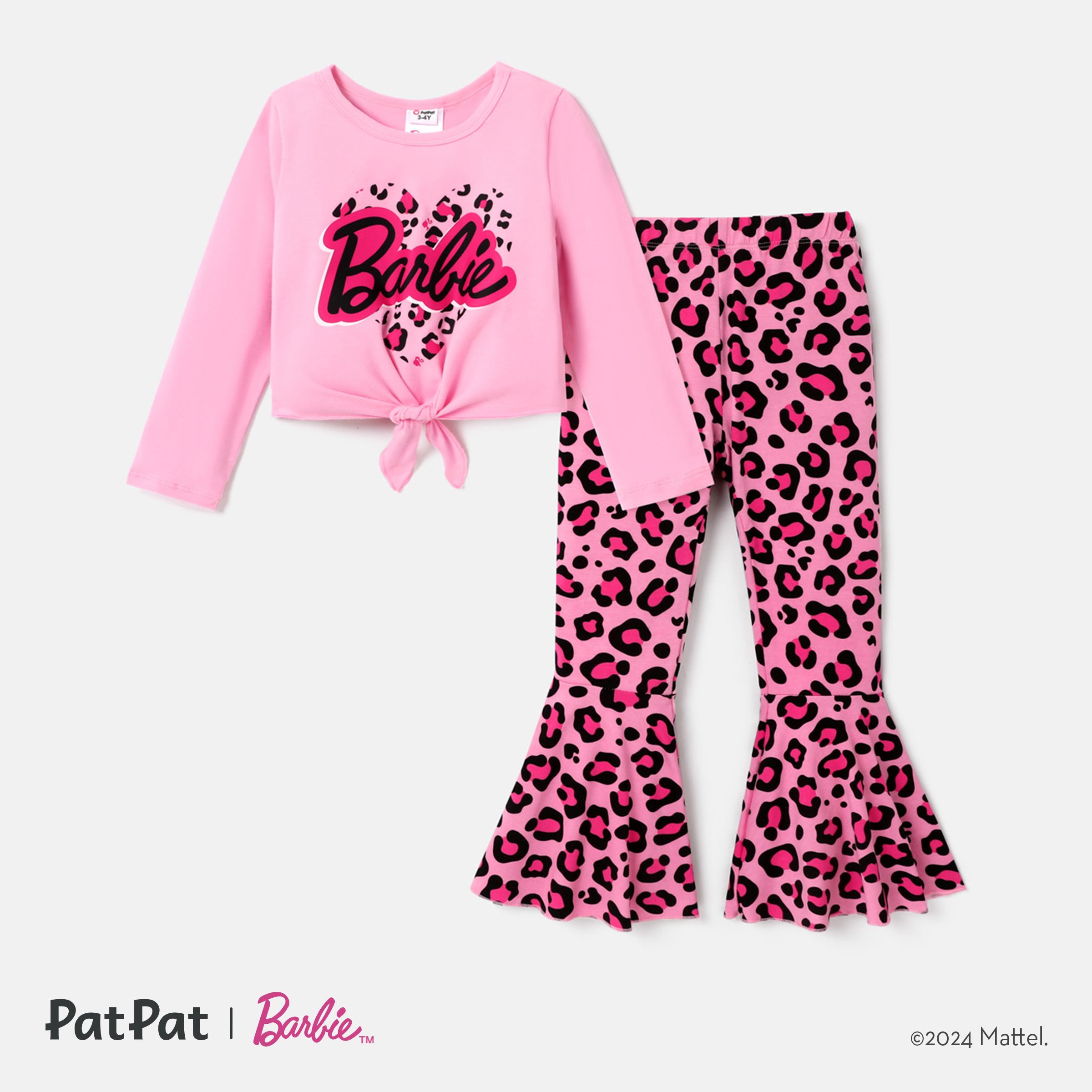 Barbie Toddler Girl 2pcs Letter Print  Long-sleeve Top And Pants Set