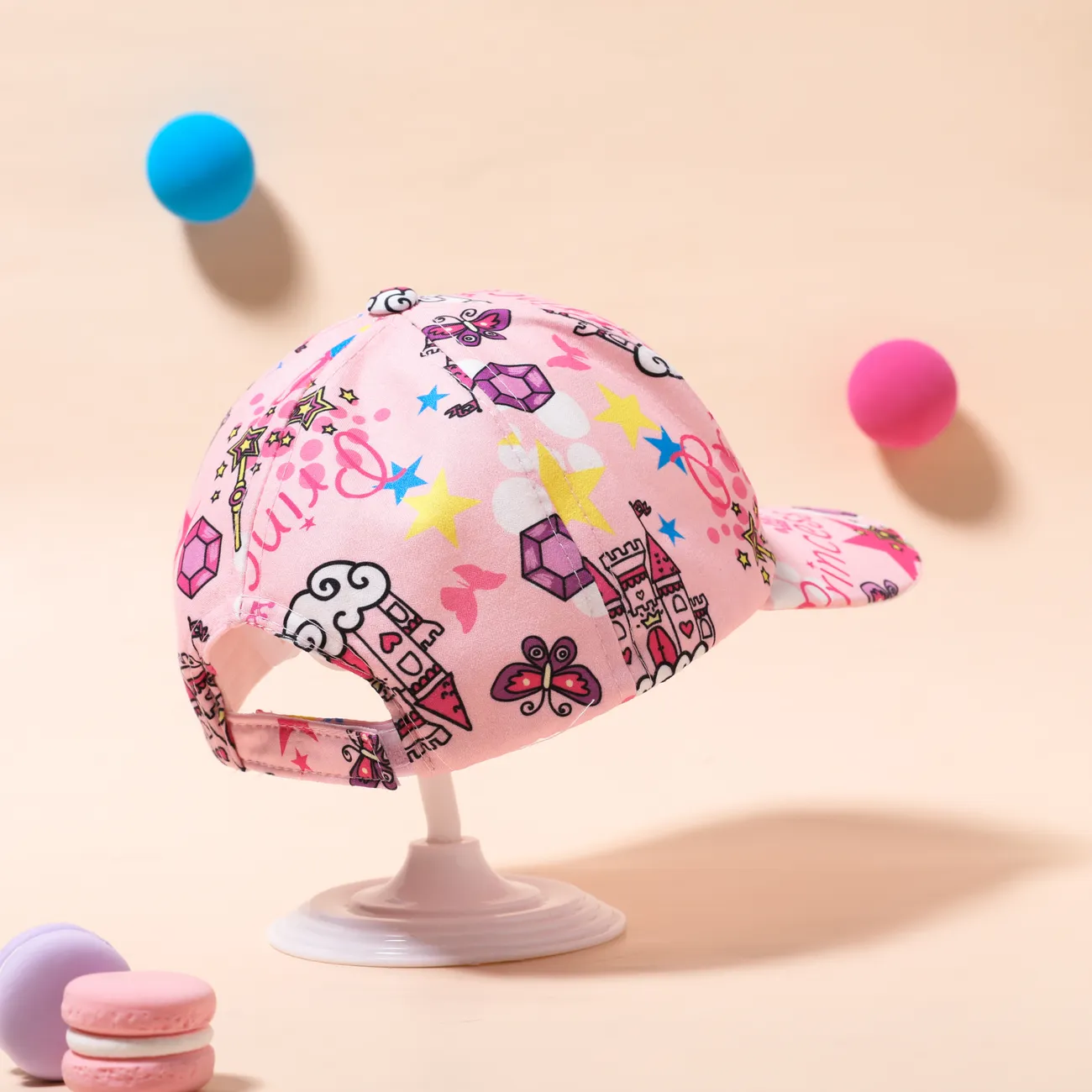 蹣跚學步/兒童女孩/男孩甜美卡通棒球帽 粉色 big image 1