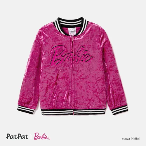 Barbie Kid Girl Letter Print Long-sleeve Mesh Jacket