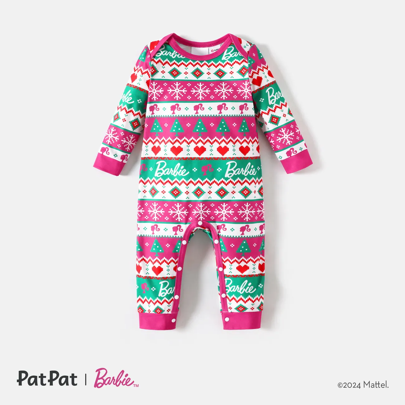 Barbie Weihnachten Mama und ich Familien-Outfits Pyjamas (Flame Resistant) Fuchsie big image 1