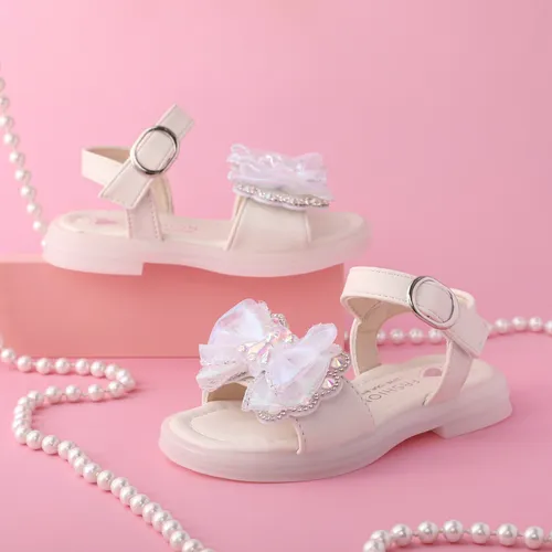 Crianças e Crianças Menina Doce 3D Hyper-Tactile Bowtie Velcro Sandálias