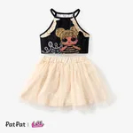 LOL Surprise 2pcs Toddler Girls Character Print Top with Mesh Skirt Set

 Gold