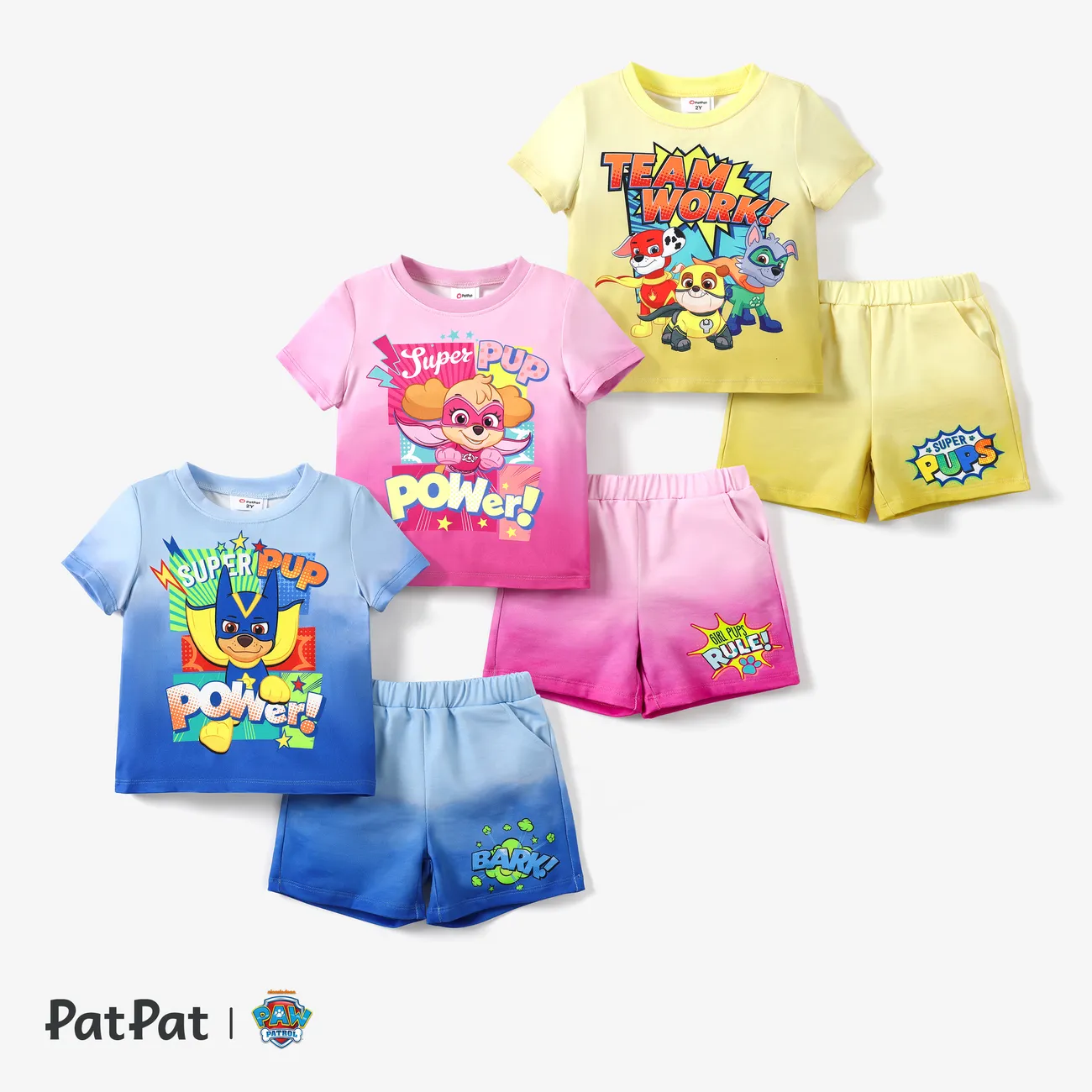 PAW Patrol 2pcs Toddler Boys/Girls Character Print Gradient Sporty Set
 Blue big image 1