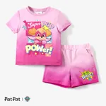 PAW Patrol 2pcs Toddler Boys/Girls Character Print Gradient Sporty Set
 Pink