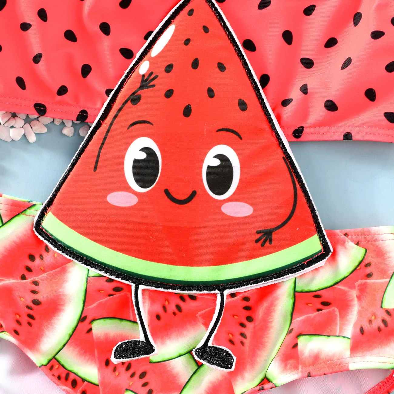 Wassermelonen Hyper-Tactile Kinder Badeanzug - 1 Teil, Polyester-Spandex Mischung rot big image 1