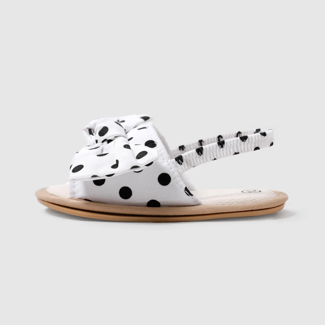 Baby Girl Casual Polka Dot Design Hyper-Tactile 3D Bow Sandals Prewalker Shoes White big image 1