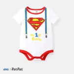 DC Super Friends 1pc Baby/Toddler/Kids Boys Tee /Tank Jumpsuit / Bodysuit  White#2